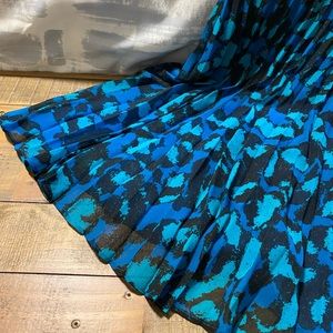 Short sexy blue green print dress